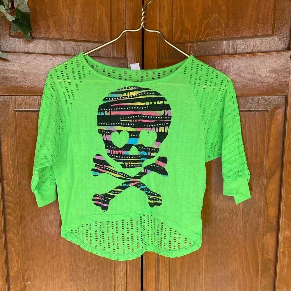 Neon Green Skull & Crossbones shirt